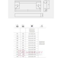 Uchwyt meblowy GTV AA-04 aluminium mat MERKURY Akcesoria Meblowe