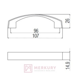 Uchwyt meblowy DC D721 biały połysk MERKURY Akcesoria Meblowe