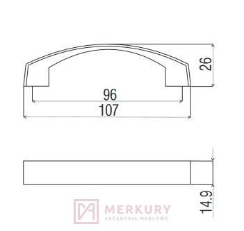 Uchwyt meblowy DC D721 biały połysk MERKURY Akcesoria Meblowe