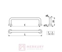 Uchwyt meblowy US18 złoty mat 96mm MERKURY Akcesoria Meblowe