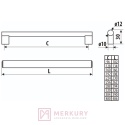 Uchwyt meblowy GAMET RE81 stal szczotkowana inox 694mm MERKURY Akcesoria Meblowe