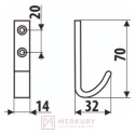 Wieszak meblowy WA01 kaszmir R101 MERKURY Akcesoria Meblowe Mariusz Adamczyk