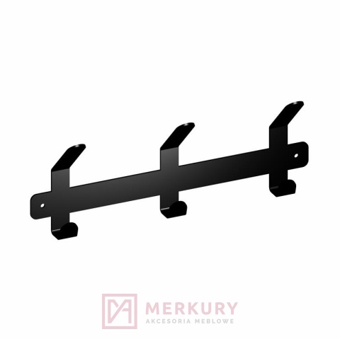 Wieszak ścienny na ubrania WS20 czarny mat 500x106mm MERKURY Akcesoria Meblowe