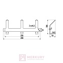 Wieszak ścienny na ubrania WS20 czarny mat 500x106mm MERKURY Akcesoria Meblowe