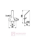 Wieszak ścienny na ubrania WS20 czarny mat 500x106mm MERKURY Akcesoria Meblowe