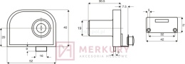 Zamek meblowy drzwiczek szklanych podwójnych X-917 SISO