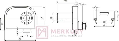 Zamek meblowy drzwiczek szklanych podwójnych X-917 SISO