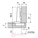 Zestaw 10x Zawias 71B3550 ONYX + Prowadnik 174H7100E + Zaślepka ONYX | Komplet do montażu frontów meblowych