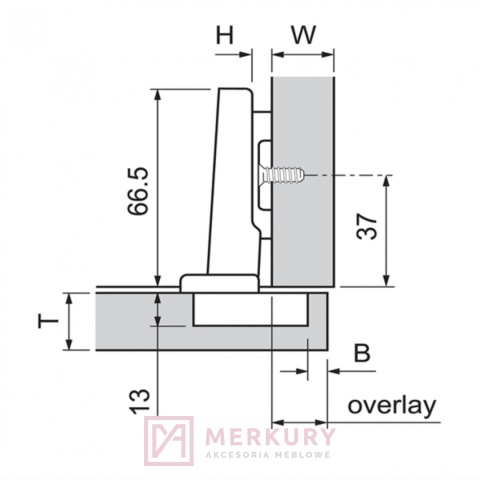 Zestaw 10x Zawias 71B3550 ONYX + Prowadnik 174H7100E + Zaślepka ONYX | Komplet do montażu frontów meblowych