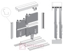 Zestaw system przesuwny EURO 5+,3 drzwi, aluminium, 3m MERKURY Akcesoria Meblowe