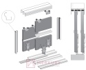 Zestaw system przesuwny EURO 5+,3 drzwi, aluminium, 3m MERKURY Akcesoria Meblowe