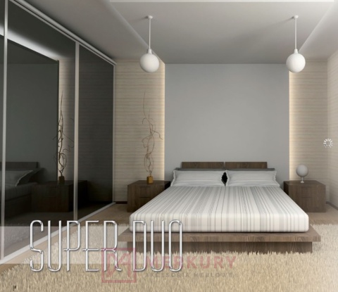 Zestaw system przesuwny SuperDuo 2 drzwi 2m aluminium MERKURY Akcesoria Meblowe