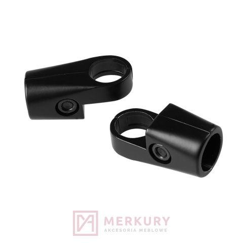 Złączka kątowa TR561-A-CZA / MR-TH018-KPL fi 25 mm, komplet lewa + prawa, czarny