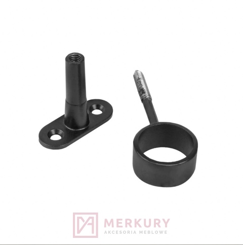 Uchwyt dystansowy AC936-0-CZA fi 25 mm, regulowany, otwarty, czarny mat