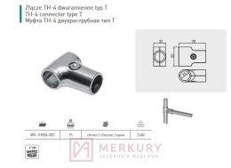 Złącze typu T GTV MR-TH004-001-CH fi 25 mm, dwuramienne, chrom połysk