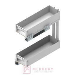 Kosz Cargo REJS ELEMENT 200mm, biały, pełny wysuw z miękkim dociągiem WE37.0002.01.003