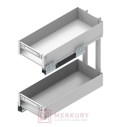 Kosz Cargo REJS ELEMENT 250mm, biały, pełny wysuw z miękkim dociągiem WE37.0003.01.003