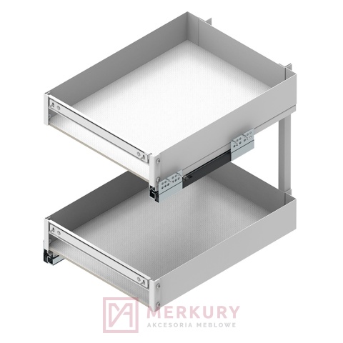 Kosz Cargo REJS ELEMENT 400mm, biały, pełny wysuw z miękkim dociągiem WE37.0005.01.003