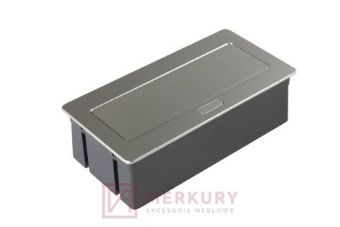 Gniazdo meblowe wysuwane SOFT GTV AE-PBSC3GU-53, 3 gniazda, aluminium