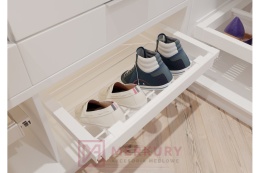Szuflada ELITE na buty do szafki 90cm, biały, H-177mm