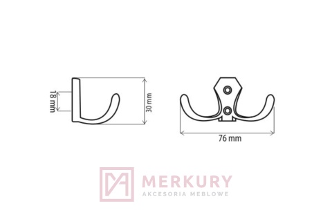 Wieszak meblowy DW89 satyna mat MERKURY Akcesoria Meblowe