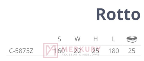 C-5875Z Uchwyt meblowy ROTTO, P61 czarny mat, NOMET, sklep internetowy MERKURY Akcesoria Meblowe Mariusz Adamczyk