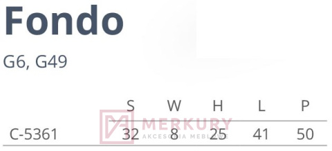 C-5361 Uchwyt meblowy FONDO, P61 czarny mat, NOMET, sklep internetowy MERKURY Akcesoria Meblowe Mariusz Adamczyk