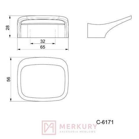 C-6171 Uchwyt meblowy LAGO, G2 chrom połysk, NOMET, sklep internetowy MERKURY Akcesoria Meblowe Mariusz Adamczyk