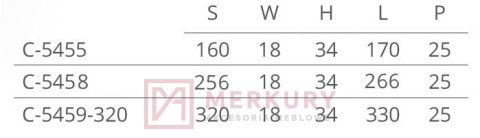 C-5459 Uchwyt meblowy TWIX, P60 biały połysk/ P59 czarny połysk, sklep internetowy MERKURY Akcesoria Meblowe Mariusz Adamczyk