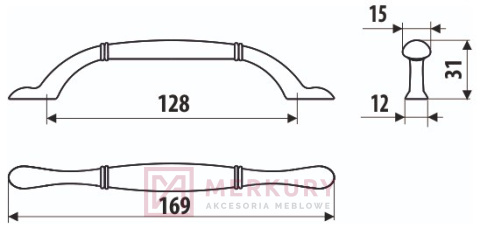 UR49 Uchwyt meblowy, czarny mat, GAMET, sklep internetowy MERKURY Akcesoria Meblowe Mariusz Adamczyk