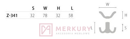 Z-341 Wieszak meblowy ARGUS, G2 chrom połysk, NOMET, sklep internetowy MERKURY Akcesoria Meblowe Mariusz Adamczyk