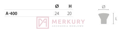A-400 Gałka meblowa SYDNEY, G77 złoty mat, NOMET, sklep internetowy MERKURY Akcesoria Meblowe Mariusz Adamczyk