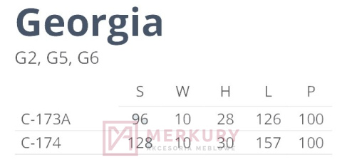 C-173 Uchwyt meblowy GEORGIA, G5 satyna mat, NOMET, sklep internetowy MERKURY Akcesoria Meblowe Mariusz Adamczyk