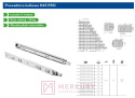 Prowadnica kulkowa H45 PRO, 400mm, GTV, sklep internetowy MERKURY Akcesoria Meblowe Mariusz Adamczyk
