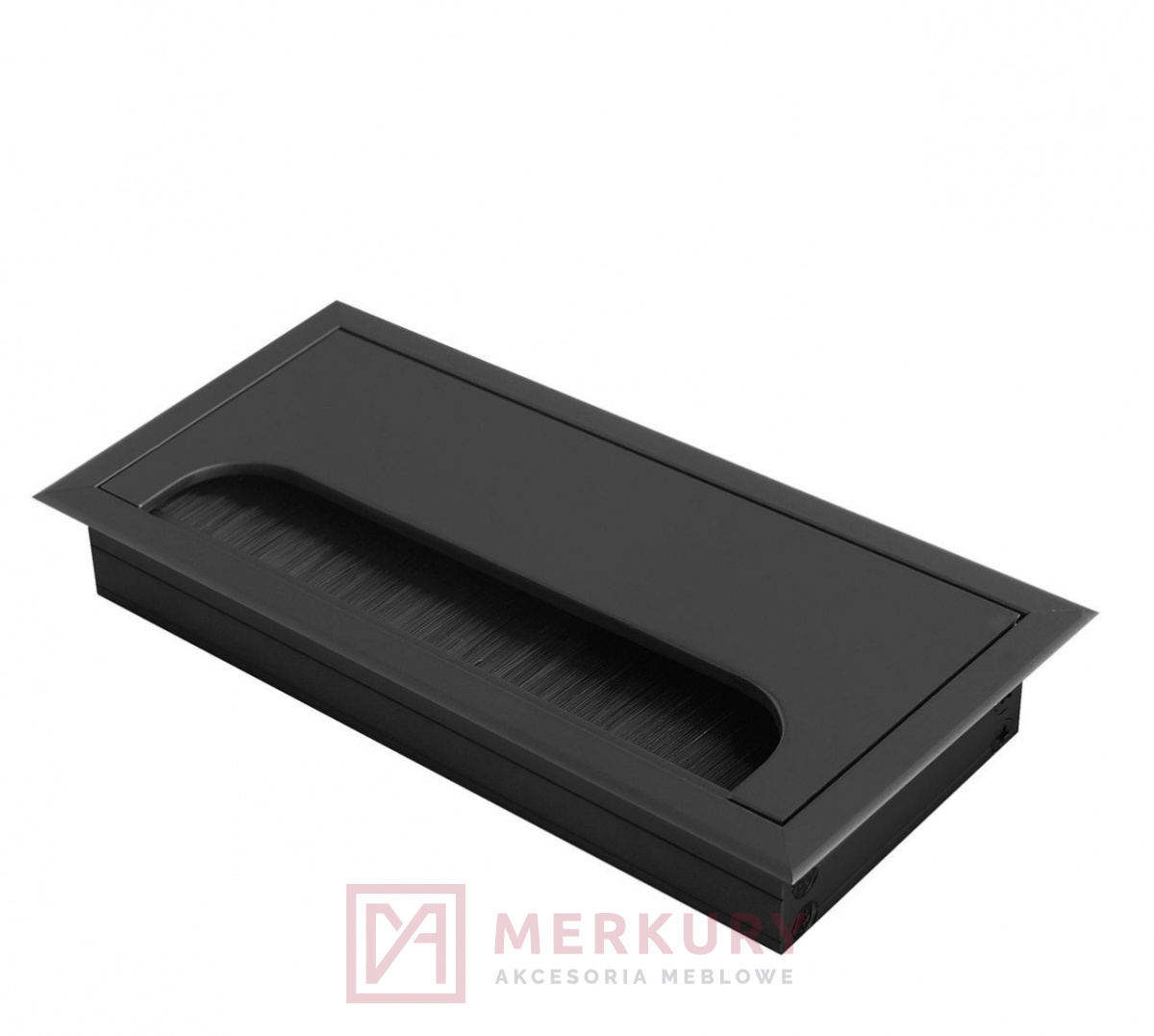 Przelotka do kabla MERIDA, czarny, 80x160mm, GTV, sklep internetowy MERKURY Akcesoria Meblowe Mariusz Adamczyk
