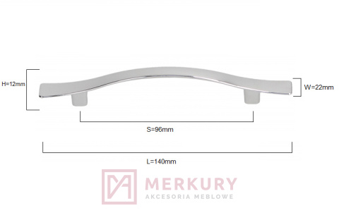 U004 Uchwyt meblowy, satyna mat, GAMET, sklep internetowy MERKURY Akcesoria Meblowe Mariusz Adamczyk