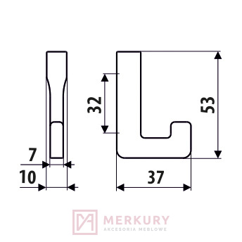 WP37 Wieszak meblowy, złoty mat szczotkowany, GAMET, sklep internetowy MERKURY Akcesoria Meblowe Mariusz Adamczyk
